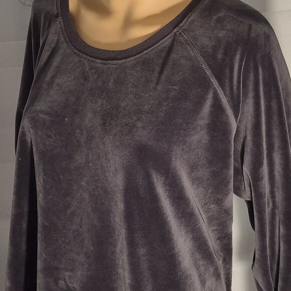 MUK LUKS velour top, super soft, Dark Gray in size 2XL - Picture 4 of 15